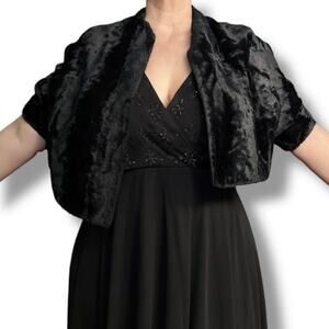 Vintage 50s Jean’s Of California Black Faux Fur Cropped Jacket Classic Evening